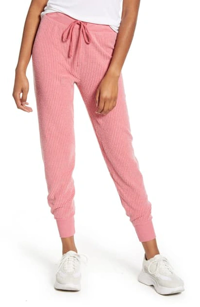 Wildfox Jack Ribbed Cotton Blend Jogger Pants In French Rose