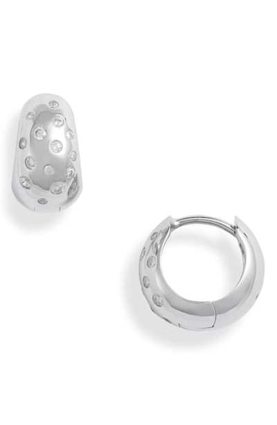 Argento Vivo Cubic Zirconia Huggie Hoop Earrings In Silver