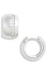 ARGENTO VIVO ARGENTO VIVO STRIPE PUFF HUGGIE HOOP EARRINGS,125595CZ