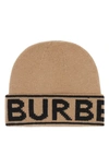 BURBERRY INTARSIA LOGO CASHMERE HAT,8023983