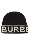 BURBERRY INTARSIA LOGO CASHMERE HAT,8023982