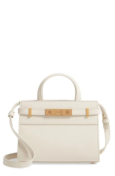 Saint Laurent Nano Manhattan Leather Top Handle Bag In White