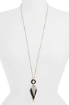 AKOLA CRYSTAL & HORN PENDANT NECKLACE,19DN21-BLK