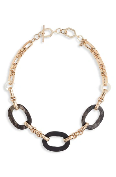 Akola Marconi Chain Link Necklace In Black/ White