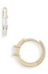 ARGENTO VIVO ARGENTO VIVO ENAMEL BAGUETTE HUGGIE HOOP EARRINGS,125589GWHT