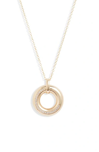 Argento Vivo Donut Pave Pendant Necklace In Gold