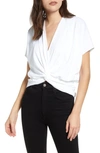 Susana Monaco Twist Front Dolman Sleeve Crop Top In Sugar