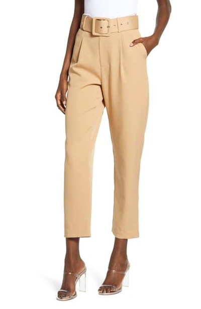 English Factory Belted Crop Trousers In Tan