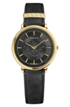 VERSACE V-CIRCLE LEATHER STRAP WATCH, 38MM,VE8101919