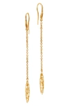 JOHN HARDY CLASSIC CHAIN HAMMERED SPEAR 18K GOLD DROP EARRINGS,EG90560