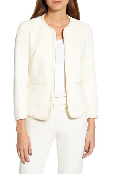 Anne Klein Braid Trim Jacket In Anne White