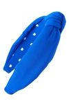 Lele Sadoughi Neoprene Knotted Headband In Royal Blue
