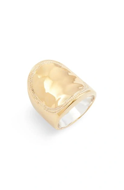Anna Beck Hammered Saddle Ring In Gold