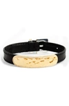 ANNA BECK HAMMERED LEATHER BRACELET,BR10032-GLD