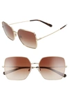 DOLCE & GABBANA 57MM GRADIENT SQUARE SUNGLASSES,DG224257-Y