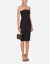 Dolce & Gabbana Woolen Fabric Pinstripe Midi Dress In Multicolored