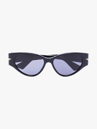 Bottega Veneta Bv1018s 57 Cat-eye Acetate Sunglasses In Black
