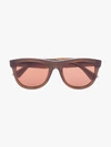 BOTTEGA VENETA BROWN SQUARE FRAME SUNGLASSES,BV1001S14526250