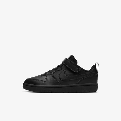 Nike Court Borough Low 2 Little Kids' Shoes In Black/black-black