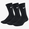 Nike Everyday Kids' Cushioned Crew Socks (3 Pairs) In Black,white