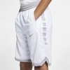 Nike Dri-fit Elite Big Kids' (boys') Basketball Shorts (white) In White,atmosphere Grey,white,atmosphere Grey