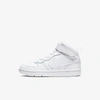 Nike Little Kids Court Borough Mid 2 Stay-put Closure Casual Sneakers From Finish Line In White,white,white