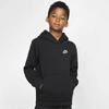 Nike Sportswear Club Big Kids' Pullover Hoodie In Black,white