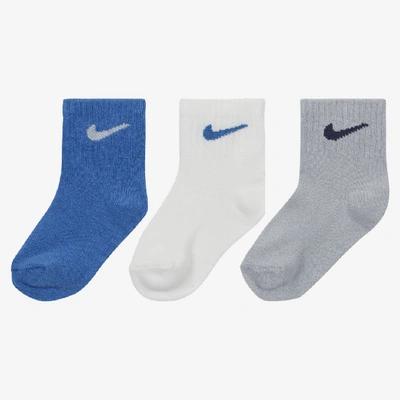 Nike Toddler Ankle Socks (3 Pairs) In Blue