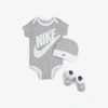 NIKE BABY (6-12M) BODYSUIT, HAT AND BOOTIES BOX SET,12669121