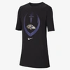 Nike (nfl Ravens) Big Kids' T-shirt In Black