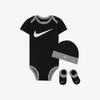 Nike Baby (6-12m) Bodysuit, Hat And Booties Box Set In Black