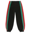 GUCCI WEB STRIPE JERSEY TRACK PANTS,P00437185