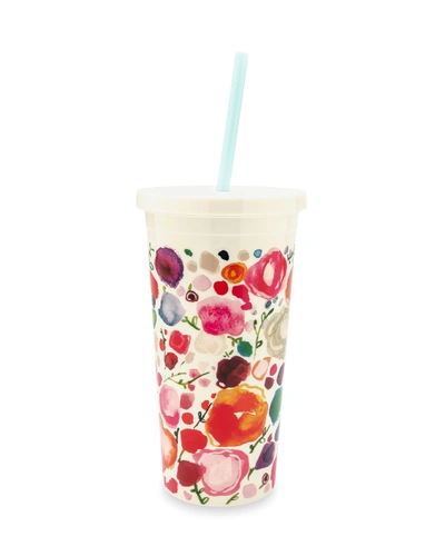 Kate Spade Floral Tumbler With Straw