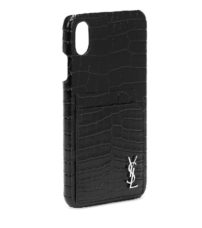 Saint Laurent Leather Iphone Xs Max Case In Black