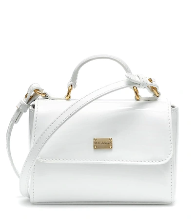 Dolce & Gabbana Kids' Patent Leather Top-handle Bag In White