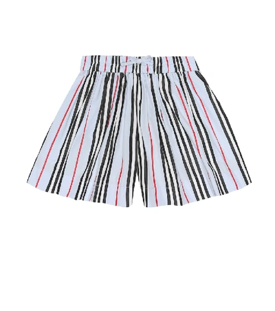 Burberry Kids' Girl's Mini Marcy Icon Stripe Shorts In Blue