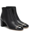 FERRAGAMO VARA CHAIN LEATHER ANKLE BOOTS,P00437371