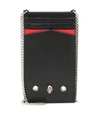 ALEXANDER MCQUEEN EMBELLISHED LEATHER IPHONE CASE,P00439844