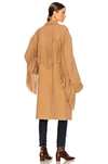 R13 Fringe Trim Wool Blend Coat In Camel