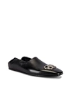 Balenciaga Bb-logo Collapsible-heel Leather Loafers In Black & Nikel