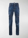 DSQUARED2 DISTRESSED EFFECT SKINNY JEANS,S74LB0712S3034214701822