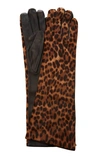 MAISON FABRE LEOPARD-PRINT CALF-HAIR GLOVES,743182