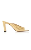 Wandler Isa Square Open-toe Metallic-leather Mules In Gold