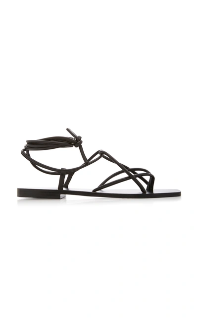 A.emery The Hazel Leather Wraparound Sandals In Black