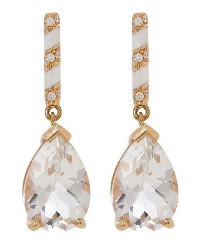 Alice Cicolini Gold Memphis Candy Pavé White Topaz And Diamond Drop Earrings