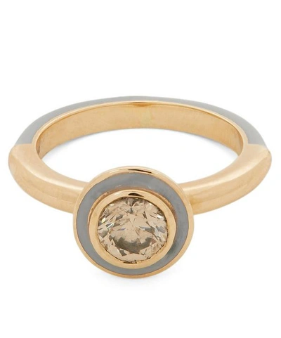 Alice Cicolini Gold Candy Lacquer Round Champagne Diamond Ring