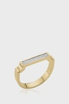 Monica Vinader Signature 18ct Yellow-gold Vermeil And Diamond Thin Ring In Metallic