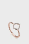 Monica Vinader Riva Mini Kite 18ct Rose Gold Vermeil On Sterling Silver Diamond Stacking Ring In Neutral