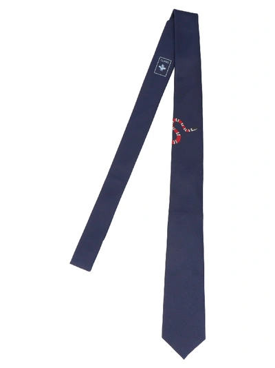 Gucci Snake Tie In Blue