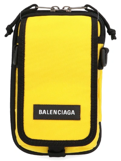 Balenciaga Men's Nylon Crossbody Bag In Yellow